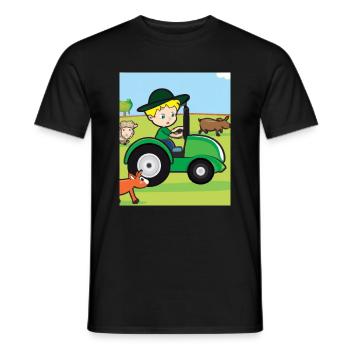 Grüner Traktor Geburtstag Bauernhof Tiere - Männer T-Shirt - Schwarz - Vorne - AI Model Male 178 light (178cm)