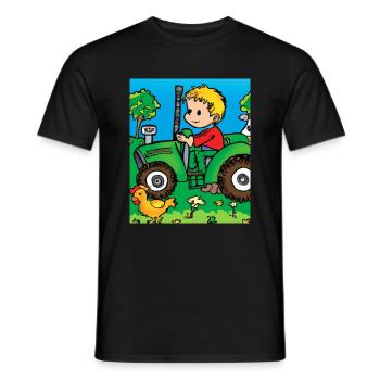 Grüner Traktor Geburtstag Bauernhof Tiere - Männer T-Shirt - Schwarz - Vorne - AI Model Male 178 light (178cm)