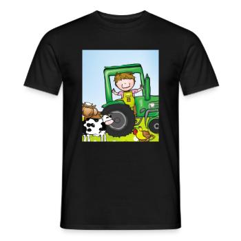 Grüner Traktor Geburtstag Bauernhof Tiere - Männer T-Shirt - Schwarz - Vorne - AI Model Male 178 light (178cm)