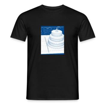 Cake Blueprint Pastry Chef Cake Baking - T-shirt uomo - nero - Fronte - AI Model Male 178 light (178cm)