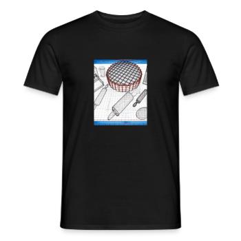Baking Accessories Pies Blueprint Pastry Chef Cake - Men's T-Shirt - black - Front - AI Model Male 178 light (178cm)