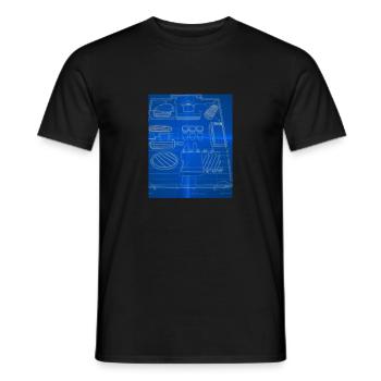 Accessoires de cuisson Tartes Blueprint Chef Pâtissier Gâteau - T-shirt homme - noir - Devant - AI Model Male 178 light (178cm)