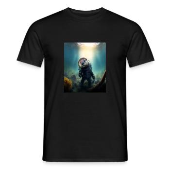 Cool Sea Otter Costume Scuba Diving Otter - Männer T-Shirt - Schwarz - Vorne - AI Model Male 178 light (178cm)