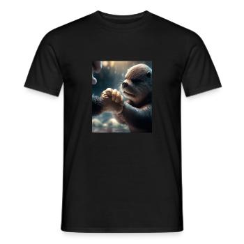 Outres Amants Mignon Loutre de mer Pet - T-shirt homme - noir - Devant - AI Model Male 178 light (178cm)