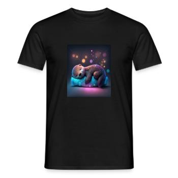 Otter Pet Owners Funny Sleepyhead Otter - Men's T-Shirt - black - Front - AI Model Male 178 light (178cm)