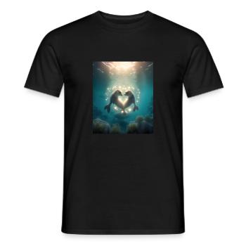 Cute Otter Lovers Sweet Sea Otter Couple - Männer T-Shirt - Schwarz - Vorne - AI Model Male 178 light (178cm)