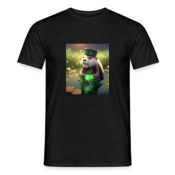 Kawaii Otter Pet Lucky Sea Otter - Männer T-Shirt - Schwarz - Vorne - AI Model Male 178 light (178cm)