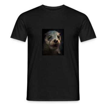 Creepy Otter Creature Spooky Zombie Otter - Men's T-Shirt - black - Front - AI Model Male 178 light (178cm)