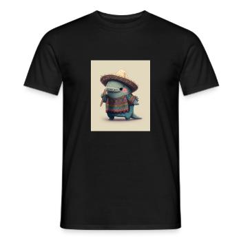 Poisson Mexicain Marche Kawaii Dabbing Mexicain - T-shirt homme - noir - Devant - AI Model Male 178 light (178cm)