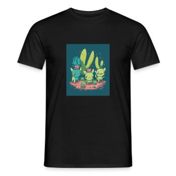 Mexican Cactus Plant Lover Cactus Axolotl Mexican - Men's T-Shirt - black - Front - AI Model Male 178 light (178cm)