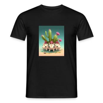 Mexican Cactus Plant Lover Cactus Axolotl Mexican - Men's T-Shirt - black - Front - AI Model Male 178 light (178cm)
