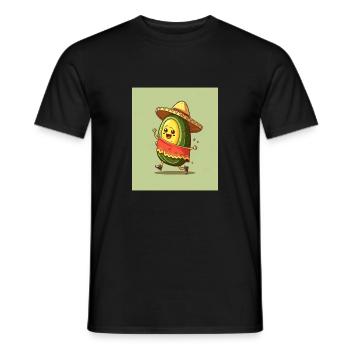 I Love Avocados Avocado Wearing Sombrero in - Men's T-Shirt - black - Front - AI Model Male 178 light (178cm)