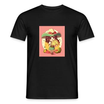 Anime Girl Wearing Sombrero Anime Girl Wearing - Männer T-Shirt - Schwarz - Vorne - AI Model Male 178 light (178cm)