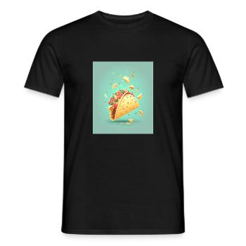 Taco Lover Disassembled Taco Food Humor - Men's T-Shirt - black - Front - AI Model Male 178 light (178cm)