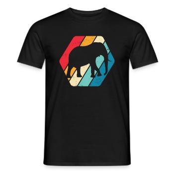 Elephant Animal Africa Safari Rétro - T-shirt homme - noir - Devant - AI Model Male 178 light (178cm)