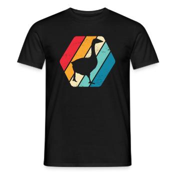 Goose Migratory Bird Bird Animal Nature Retro - Men's T-Shirt - black - Front - AI Model Male 178 light (178cm)
