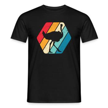 Oiseau d’autruche Oiseau Afrique Rétro - T-shirt homme - noir - Devant - AI Model Male 178 light (178cm)