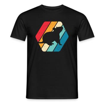 Maus Ratte Nager Nagetier Tier Natur Retro - Männer T-Shirt - Schwarz - Vorne - AI Model Male 178 light (178cm)