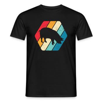 Pig Piglet Pig Farm Farm Farmer Animal Nature - Men's T-Shirt - black - Front - AI Model Male 178 light (178cm)