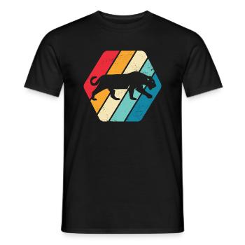 Panthère Léopard Jaguar Big Cat Nature Rétro - T-shirt homme - noir - Devant - AI Model Male 178 light (178cm)