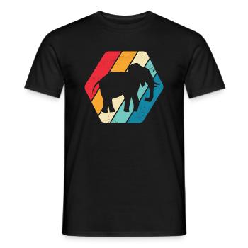 Elephant Animal Africa Safari Rétro - T-shirt homme - noir - Devant - AI Model Male 178 light (178cm)