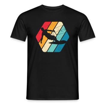 Kitesurfing Kiteboarder Kitesurfer Sport Retro - Men's T-Shirt - black - Front - AI Model Male 178 light (178cm)