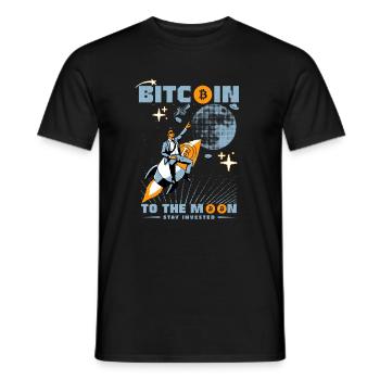 Bitcoin til månen - Mænd T-shirt - sort - Foran - AI Model Male 178 light (178cm)