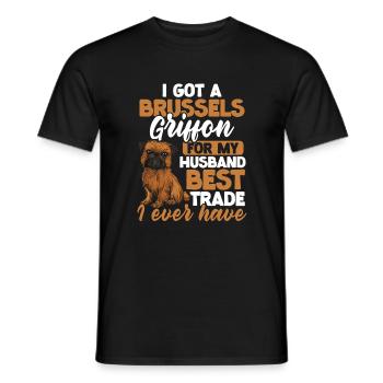 Hund Griffon Besitzer Hund Vater Brüssel Griffon - Männer T-Shirt - Schwarz - Vorne - AI Model Male 178 light (178cm)