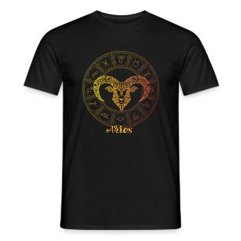 Aries Zodiac Sign - Men's T-Shirt - black - Front - AI Model Male 178 light (178cm)