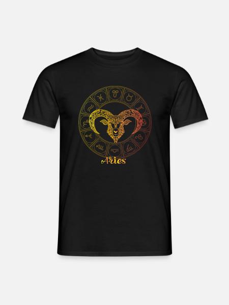 Widder Sternzeichen - Männer T-Shirt - Schwarz