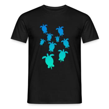Turtle Turtle T Shirt blue turquoise - Men's T-Shirt - black - Front - AI Model Male 178 light (178cm)