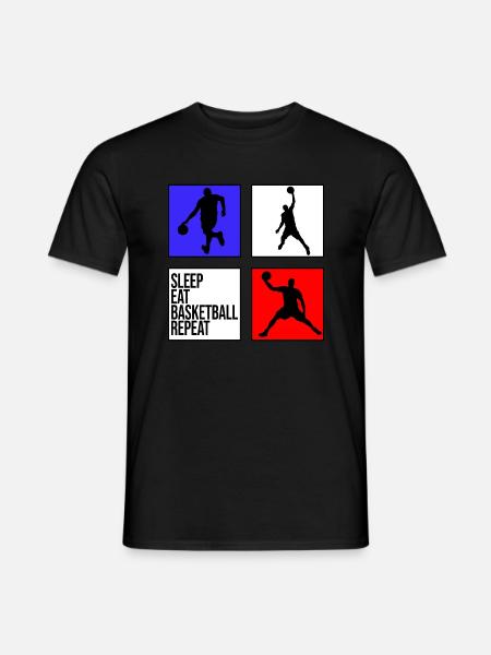 basket basket sonno mangiare basket ripetere - T-shirt uomo - nero