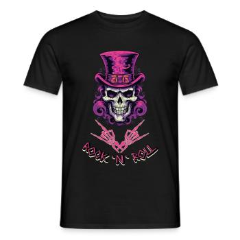 Rock n Roll Skull - Men's T-Shirt - black - Front - AI Model Male 178 light (178cm)