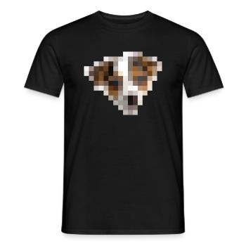 Jack Russell Terrier - 16x16 pixels - view from a - Men's T-Shirt - black - Front - AI Model Male 178 light (178cm)