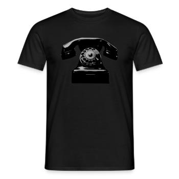 Old phone - Men's T-Shirt - black - Front - AI Model Male 178 light (178cm)