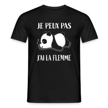 Je Peux Pas J'ai La Flemme Panda Mignon - Männer T-Shirt - Schwarz - Vorne - AI Model Male 178 light (178cm)