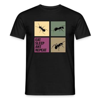 fourmi répéter antityp rétro fourmis fourmis anti - T-shirt homme - noir - Devant - AI Model Male 178 light (178cm)