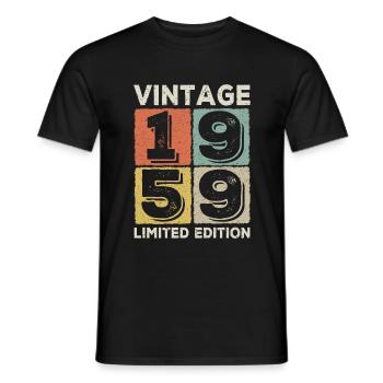 vintage 1959 - Men's T-Shirt - black - Front - AI Model Male 178 light (178cm)