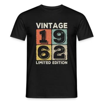 Jahrgang 1962 - Männer T-Shirt - Schwarz - Vorne - AI Model Male 178 light (178cm)