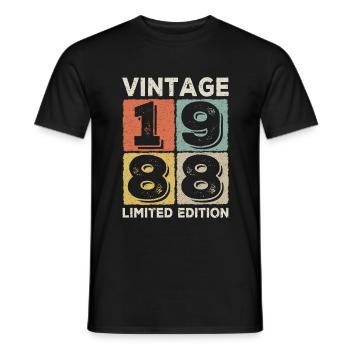Jahrgang 1988 - Männer T-Shirt - Schwarz - Vorne - AI Model Male 178 light (178cm)