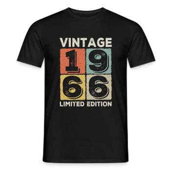 vintage 1966 - Men's T-Shirt - black - Front - AI Model Male 178 light (178cm)