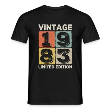 Jahrgang 1983 - Männer T-Shirt - Schwarz - Vorne - AI Model Male 178 light (178cm)