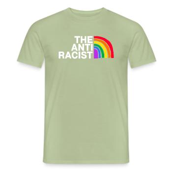 liberté colorée lgbt droits de l’homme couleur antiraciste - T-shirt homme - vert sauge - Devant - AI Model Male 178 light (178cm)