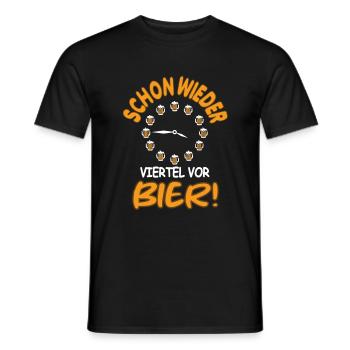 Schon wieder viertel vor Bier Bierzeit - Männer T-Shirt - Schwarz - Vorne - AI Model Male 178 light (178cm)