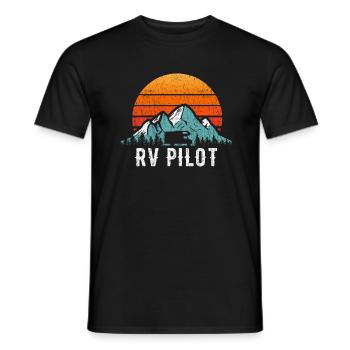 RV Pilot Motorhome Travel Stuff RV Vacation Retro - Men's T-Shirt - black - Front - AI Model Male 178 light (178cm)