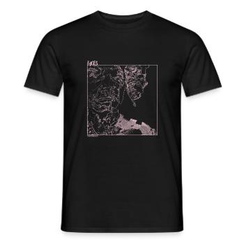 Monochrome minimal abstract illustration faces - Men's T-Shirt - black - Front - AI Model Male 178 light (178cm)