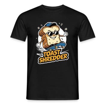 Funny Skateboard Toast Design - Men's T-Shirt - black - Front - AI Model Male 178 light (178cm)