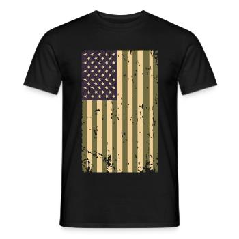 Drapeau de camouflage des États-Unis - T-shirt homme - noir - Devant - AI Model Male 178 light (178cm)