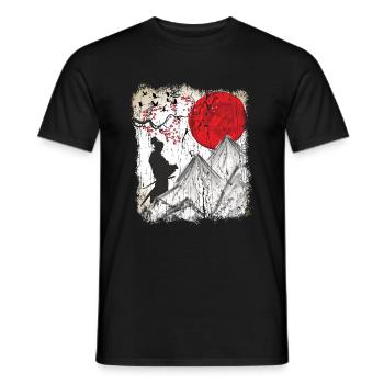 Japan Vintage Japanese Art Samurai - Men's T-Shirt - black - Front - AI Model Male 178 light (178cm)