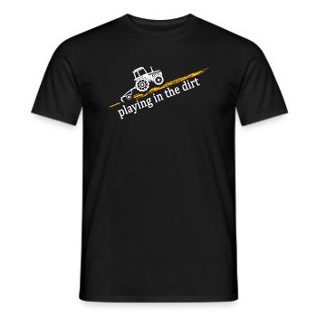 Tractor "dirty tractor driver" farmer field field - Men's T-Shirt - black - Front - AI Model Male 178 light (178cm)